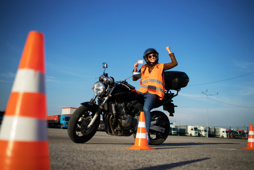 Motorcycle Driving School Student Showing Motorcycle Permit